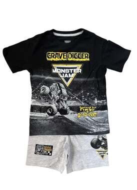 Monster Jam Grave Digger Boys T-Shirt and Shorts 2-Piece Set